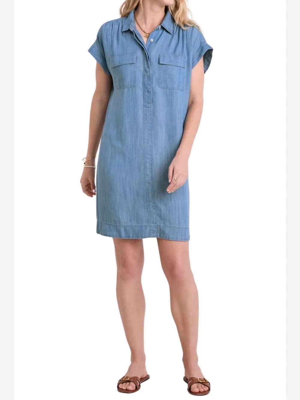 Vineyard Vines Chambray Shirt Dress - NWOT - Size Small - Picture 3 of 6